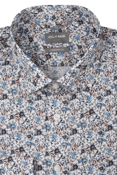 Produktbild f�r 'OLYMP Luxor comfort fit Hemd Langarm New Kent Kragen Blumenmuster wei�'