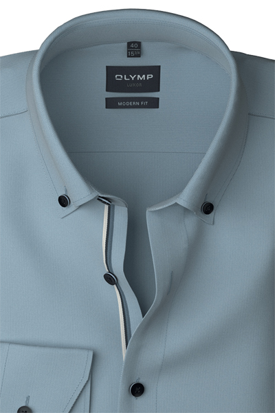 Produktbild f�r 'OLYMP Luxor modern fit Hemd Langarm Button Down Kragen Oxford mittelblau'