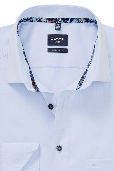 Produktbild f�r 'OLYMP Luxor modern fit Hemd Langarm New Kent Kragen hellblau'