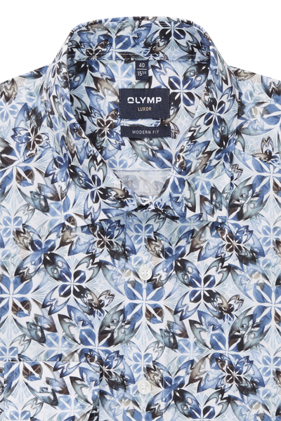 Produktbild f�r 'OLYMP Luxor modern fit Hemd Langarm New Kent Kragen Blumenmuster wei�'