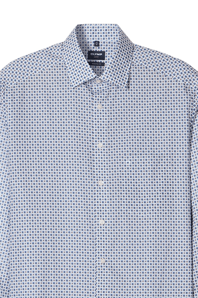 Produktbild f�r 'OLYMP Luxor modern fit Hemd extra langer Arm New Kent Kragen Muster wei�'