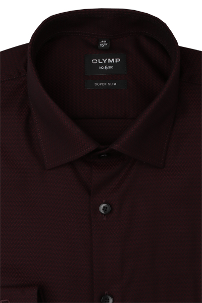 Produktbild f�r 'OLYMP No. Six super slim Hemd extra langer Arm New Kent Kragen Muster rot'