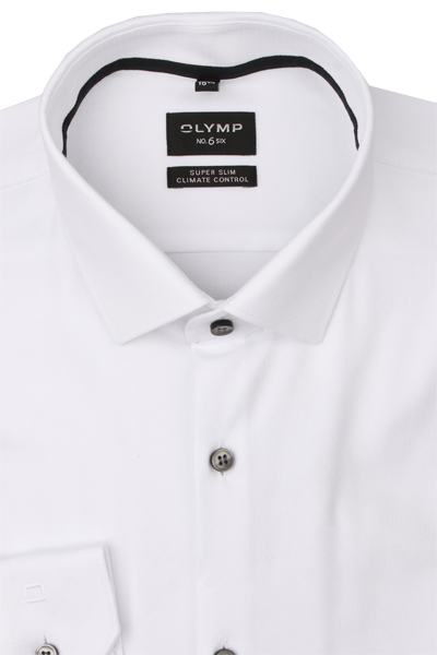 Produktbild f�r 'OLYMP No. Six 24/Seven super slim Hemd Langarm New Kent Kragen Rautenmuster wei�'