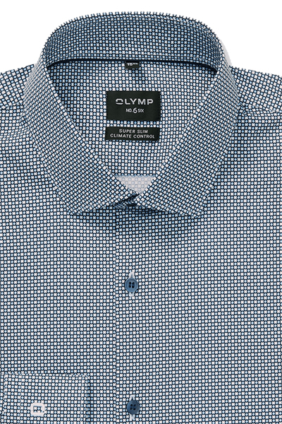 Produktbild f�r 'OLYMP No. Six 24/Seven super slim Hemd extra langer Arm New Kent Kragen Muster wei�'