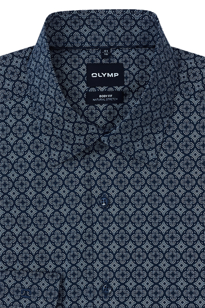 Produktbild f�r 'OLYMP Level Five body fit Hemd extra langer Arm New Kent Kragen Muster blau'
