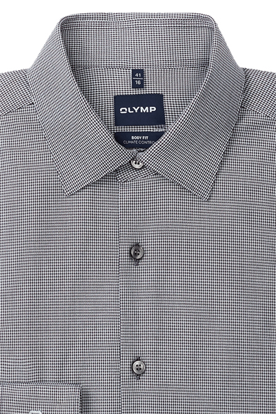 Produktbild f�r 'OLYMP Level Five 24/Seven body fit Hemd extra langer Arm New Kent Kragen Karo schwarz'