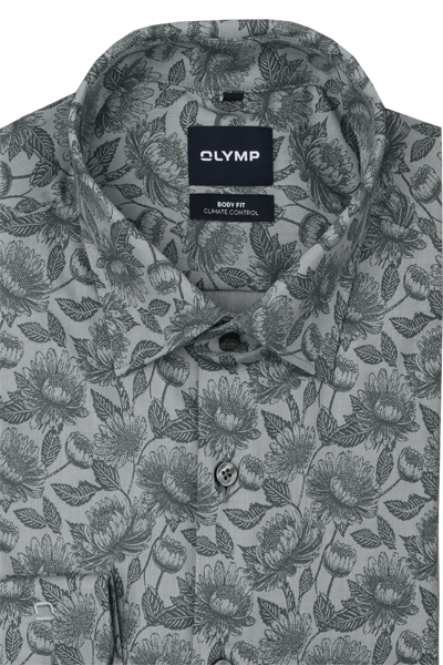 Produktbild f�r 'OLYMP Level Five 24/Seven body fit Hemd extra langer Arm New Kent Kragen Muster gr�n'