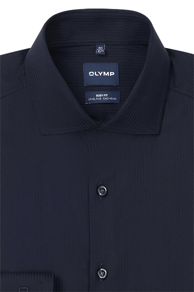 Produktbild f�r 'OLYMP Level Five body fit Hemd Langarm New Kent Kragen Satinstreifen blau'