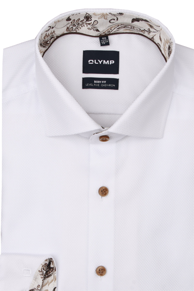 Produktbild f�r 'OLYMP Level Five body fit Hemd Langarm New Kent Kragen Struktur wei�'