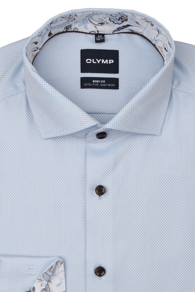 Produktbild f�r 'OLYMP Level Five body fit Hemd Langarm New Kent Kragen Struktur hellblau'