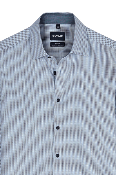 Produktbild f�r 'OLYMP Level Five body fit Hemd Langarm New Kent Kragen Muster blau'