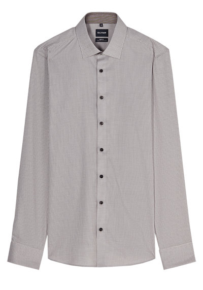 Produktbild f�r 'OLYMP Level Five body fit Hemd Langarm New Kent Kragen Muster braun'