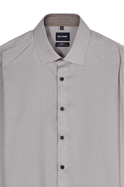 Produktbild f�r 'OLYMP Level Five body fit Hemd Langarm New Kent Kragen Muster braun'