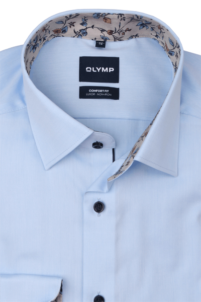 Produktbild f�r 'OLYMP Luxor comfort fit Hemd extra langer Arm New Kent Kragen Popeline hellblau'