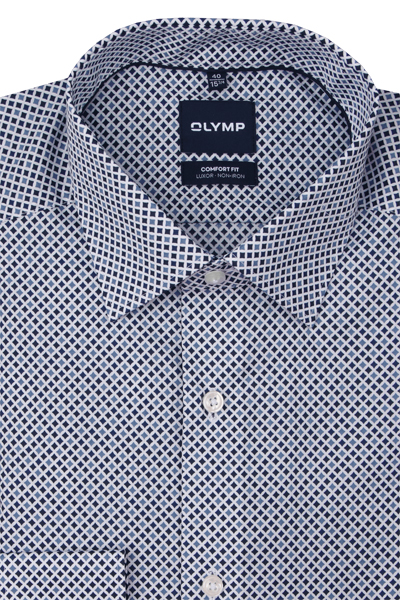 Produktbild f�r 'OLYMP Luxor comfort fit Hemd extra langer Arm New Kent Kragen Muster blau'