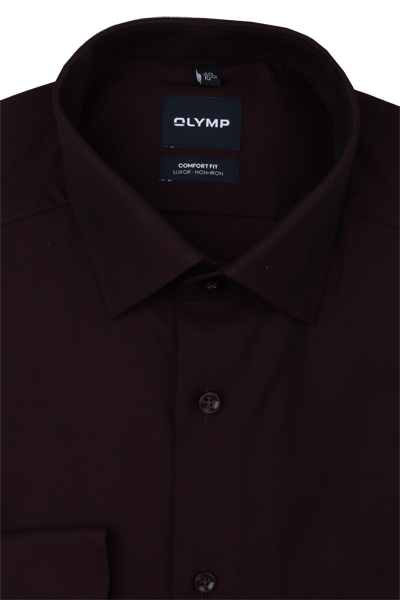 Produktbild f�r 'OLYMP Luxor comfort fit Hemd extra langer Arm New Kent Kragen Struktur ziegelrot'