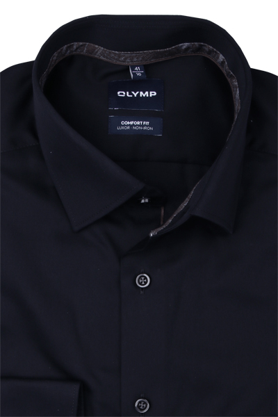 Produktbild f�r 'OLYMP Luxor comfort fit Hemd Langarm New Kent Kragen Feintwill nachtblau'