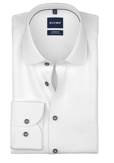Produktbild f�r 'OLYMP Luxor comfort fit Hemd Langarm New Kent Kragen Muster wei�'