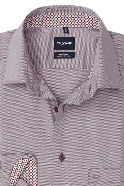 Produktbild f�r 'OLYMP Luxor modern fit Hemd extra langer Arm New Kent Kragen Struktur ziegelrot'