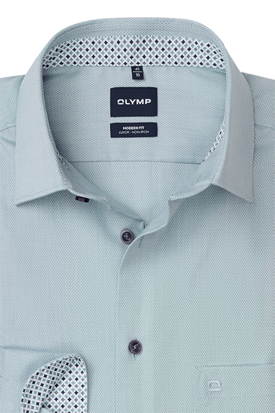 Produktbild f�r 'OLYMP Luxor modern fit Hemd extra langer Arm New Kent Kragen Struktur gr�n'