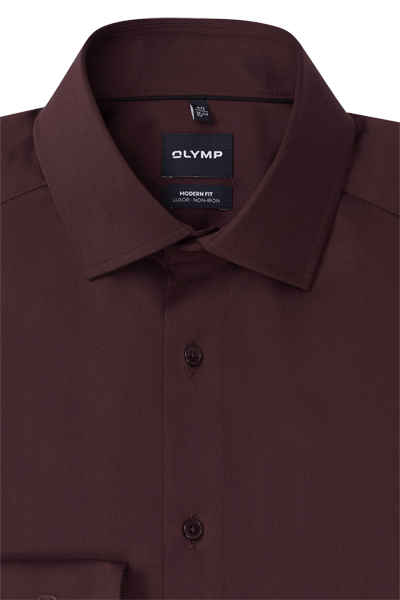 Produktbild f�r 'OLYMP Luxor modern fit Hemd extra langer Arm New Kent Kragen Satin ziegelrot'