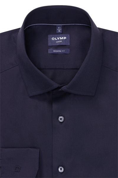 Produktbild f�r 'OLYMP Luxor modern fit Hemd extra langer Arm New Kent Kragen Satin schwarz'