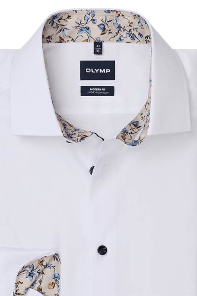 Produktbild f�r 'OLYMP Luxor modern fit Hemd extra langer Arm New Kent Kragen Popeline wei�'