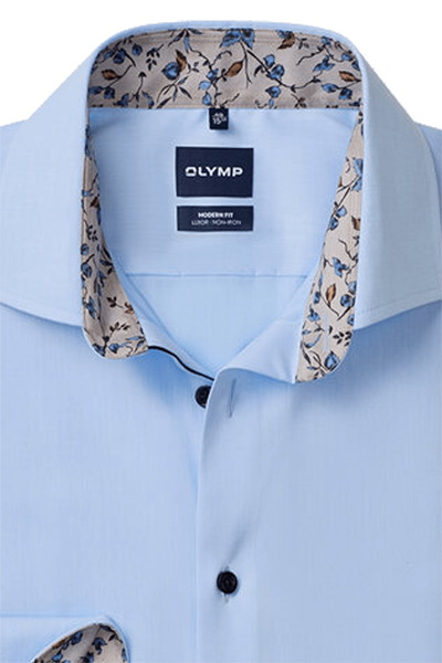 Produktbild f�r 'OLYMP Luxor modern fit Hemd Langarm New Kent Kragen Popeline hellblau'