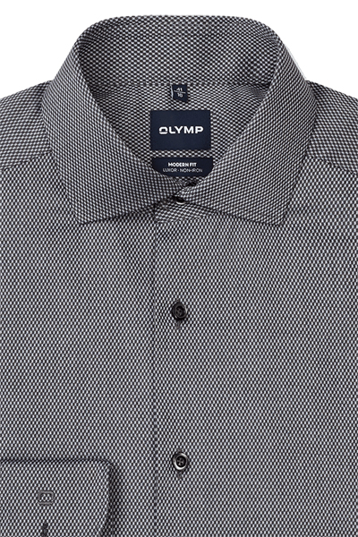 Produktbild f�r 'OLYMP Luxor modern fit Hemd extra langer Arm New Kent Kragen Struktur anthrazit'