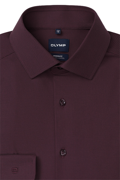 Produktbild f�r 'OLYMP Luxor 24/Seven modern fit Hemd extra langer Arm New Kent Kragen Karo rot'