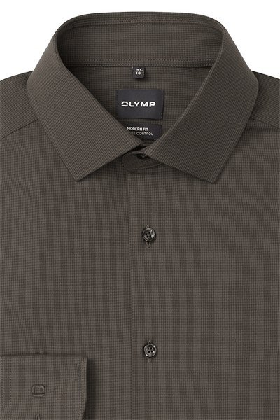 Produktbild f�r 'OLYMP Luxor 24/Seven modern fit Hemd extra langer Arm New Kent Kragen Karo braun'