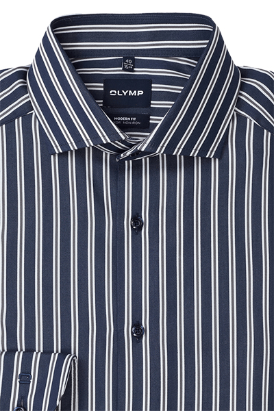 Produktbild f�r 'OLYMP Luxor modern fit Hemd Langarm New Kent Kragen Satin Streifen blau'