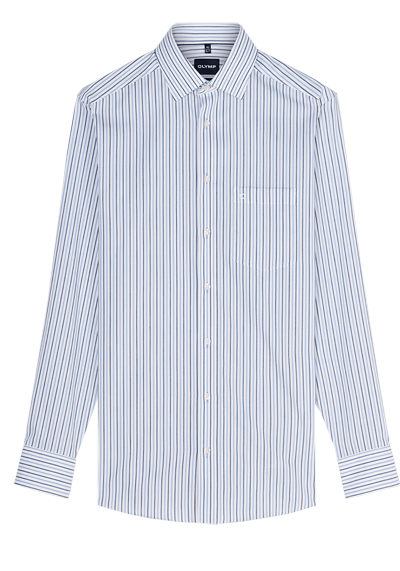 Produktbild f�r 'OLYMP Luxor modern fit Hemd Langarm New Kent Kragen Streifen blau'