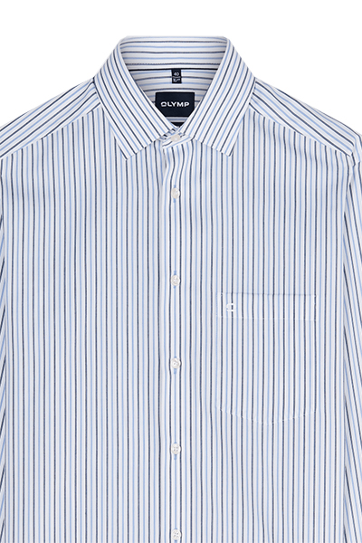 Produktbild f�r 'OLYMP Luxor modern fit Hemd Langarm New Kent Kragen Streifen blau'