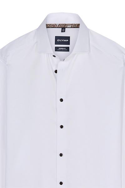 Produktbild f�r 'OLYMP Luxor modern fit Hemd Langarm New Kent Kragen Satin wei�'
