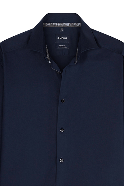 Produktbild f�r 'OLYMP Luxor modern fit Hemd Langarm New Kent Kragen Satin navy'