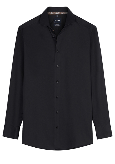 Produktbild f�r 'OLYMP Luxor modern fit Hemd Langarm New Kent Kragen Satin schwarz'