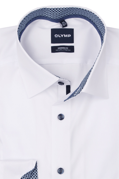 Produktbild f�r 'OLYMP Luxor modern fit Hemd super langer Arm New Kent Kragen Popeline wei�'