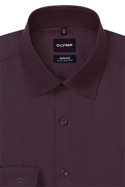 Produktbild f�r 'OLYMP No. Six super slim Hemd extra langer Arm New Kent Kragen Struktur rot'