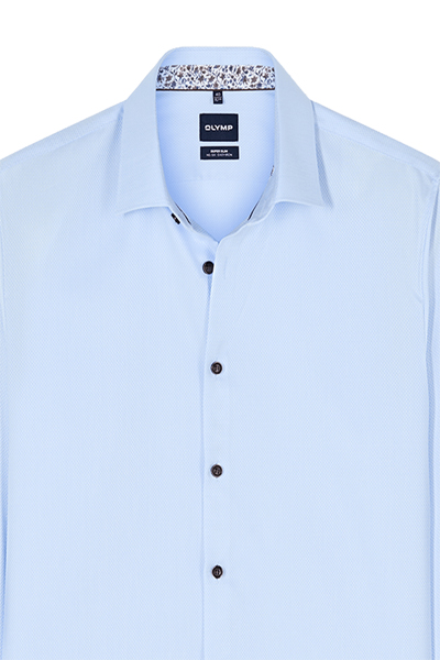 Produktbild f�r 'OLYMP No. Six super slim Hemd extra langer Arm New Kent Kragen Struktur hellblau'