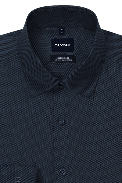 Produktbild f�r 'OLYMP No. Six super slim Hemd extra langer Arm New Kent Kragen Struktur nachtblau'