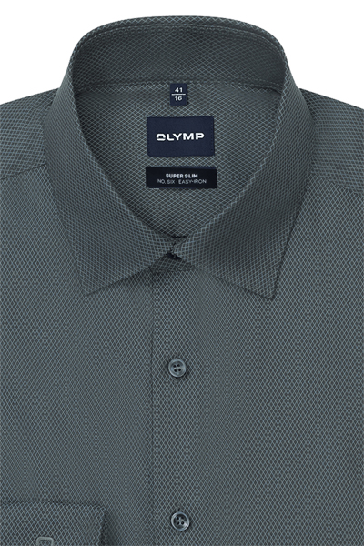 Produktbild f�r 'OLYMP No. Six super slim Hemd extra langer Arm New Kent Kragen Struktur oliv'