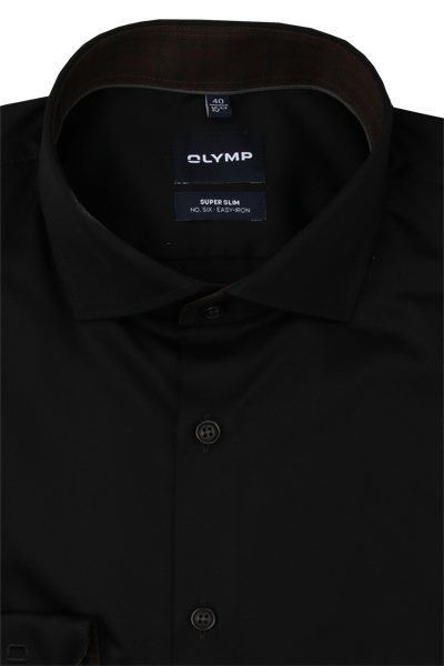 Produktbild f�r 'OLYMP No. Six super slim Hemd extra langer Arm New Kent Kragen schwarz'