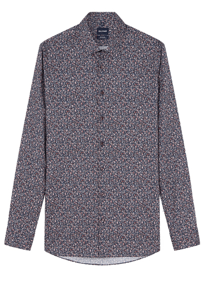 Produktbild f�r 'OLYMP No. Six super slim Hemd extra langer Arm New Kent Kragen Blumenmuster blau'
