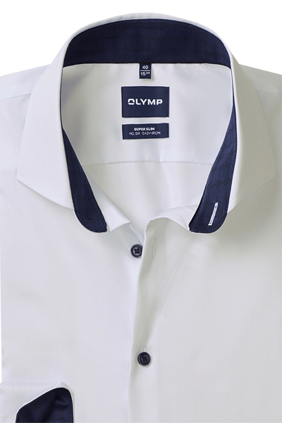 Produktbild f�r 'OLYMP No. Six super slim Hemd Langarm New Kent Kragen Satin wei�'