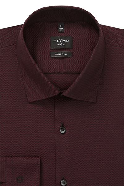 Produktbild f�r 'OLYMP No. Six super slim Hemd Langarm New Kent Kragen Muster rot'