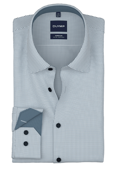 Produktbild f�r 'OLYMP No. Six super slim Hemd Langarm New Kent Kragen Muster blau'