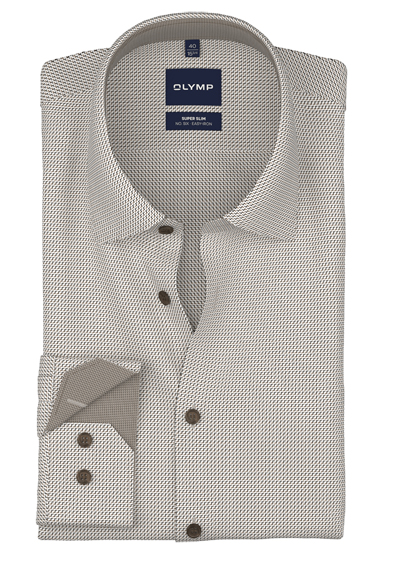 Produktbild f�r 'OLYMP No. Six super slim Hemd Langarm New Kent Kragen Muster braun'