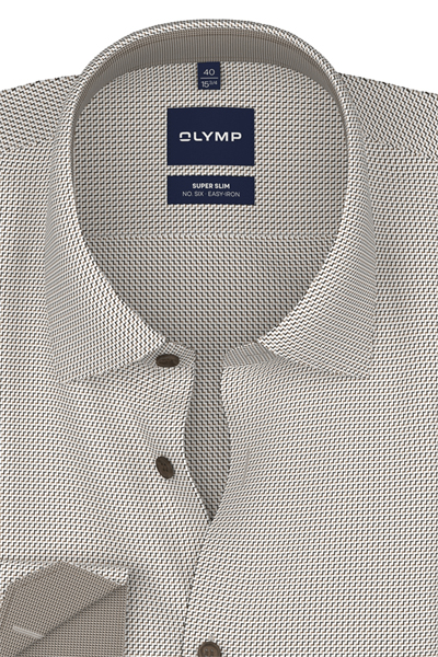 Produktbild f�r 'OLYMP No. Six super slim Hemd Langarm New Kent Kragen Muster braun'
