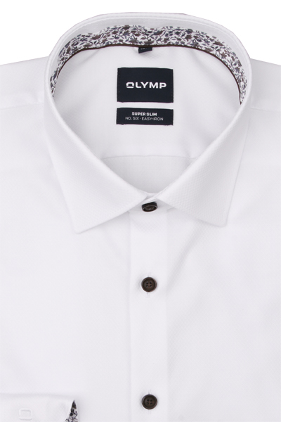 Produktbild f�r 'OLYMP No. Six super slim Hemd Langarm New Kent Kragen Struktur wei�'
